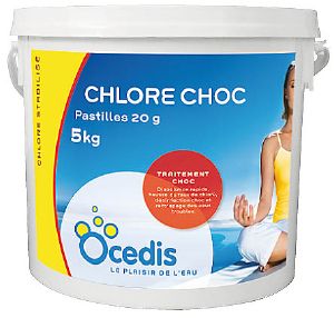 Chlore choc stabilisé pastille de 20 gr seau de 5 kg